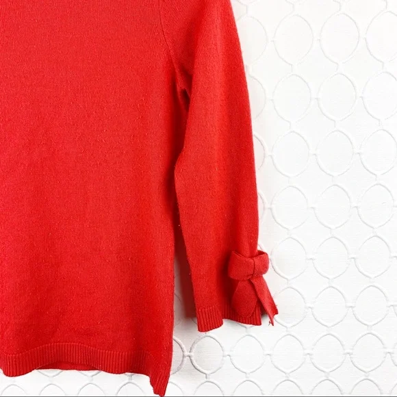 Kate Spade Arianna Red Bow Wool Cashmere Sweater XS - Picture 3 of 8